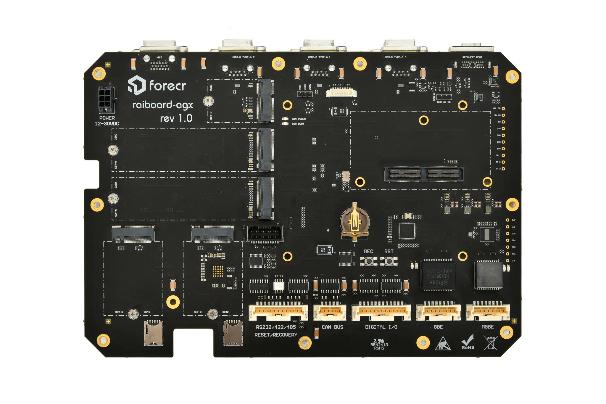 NVIDIA® Jetson AGX Orin Railway Grade Carrier Board - RAIBOARD - AGX - Forecr.io