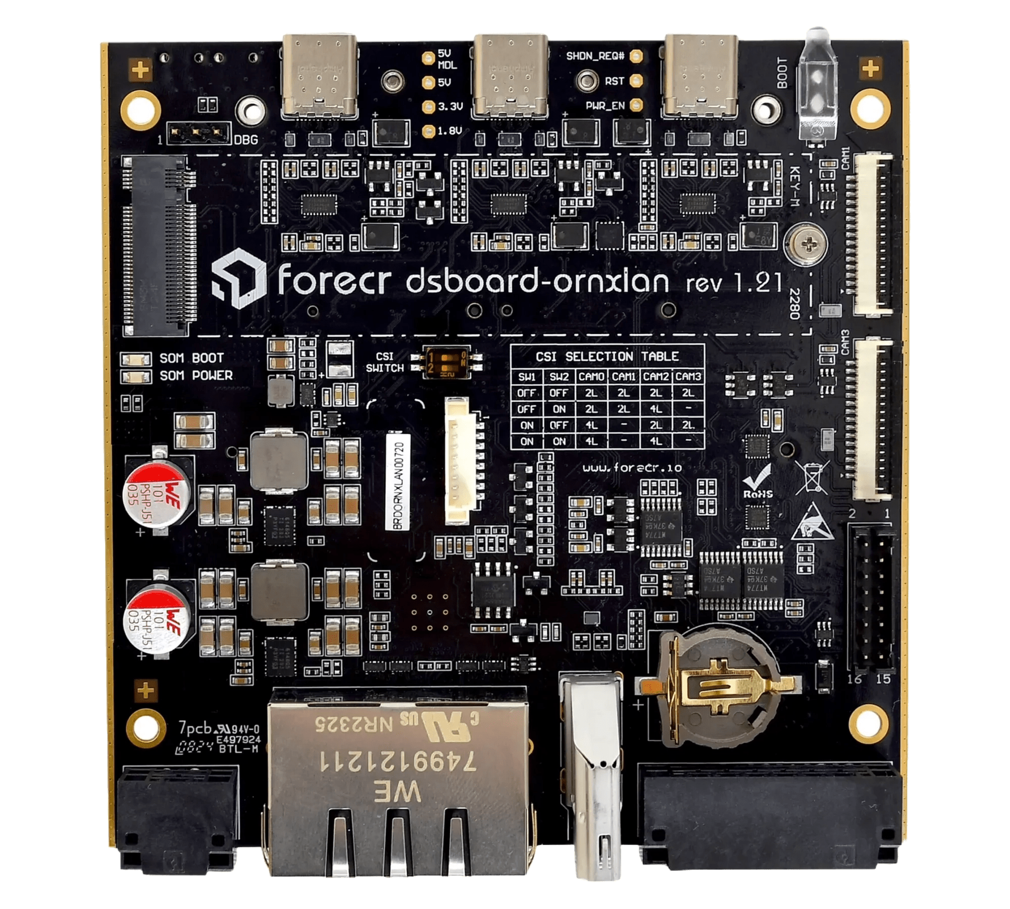 NVIDIA Jetson Orin NX & Orin Nano Dual LAN Carrier Board DSBOARD-ORNX-LAN