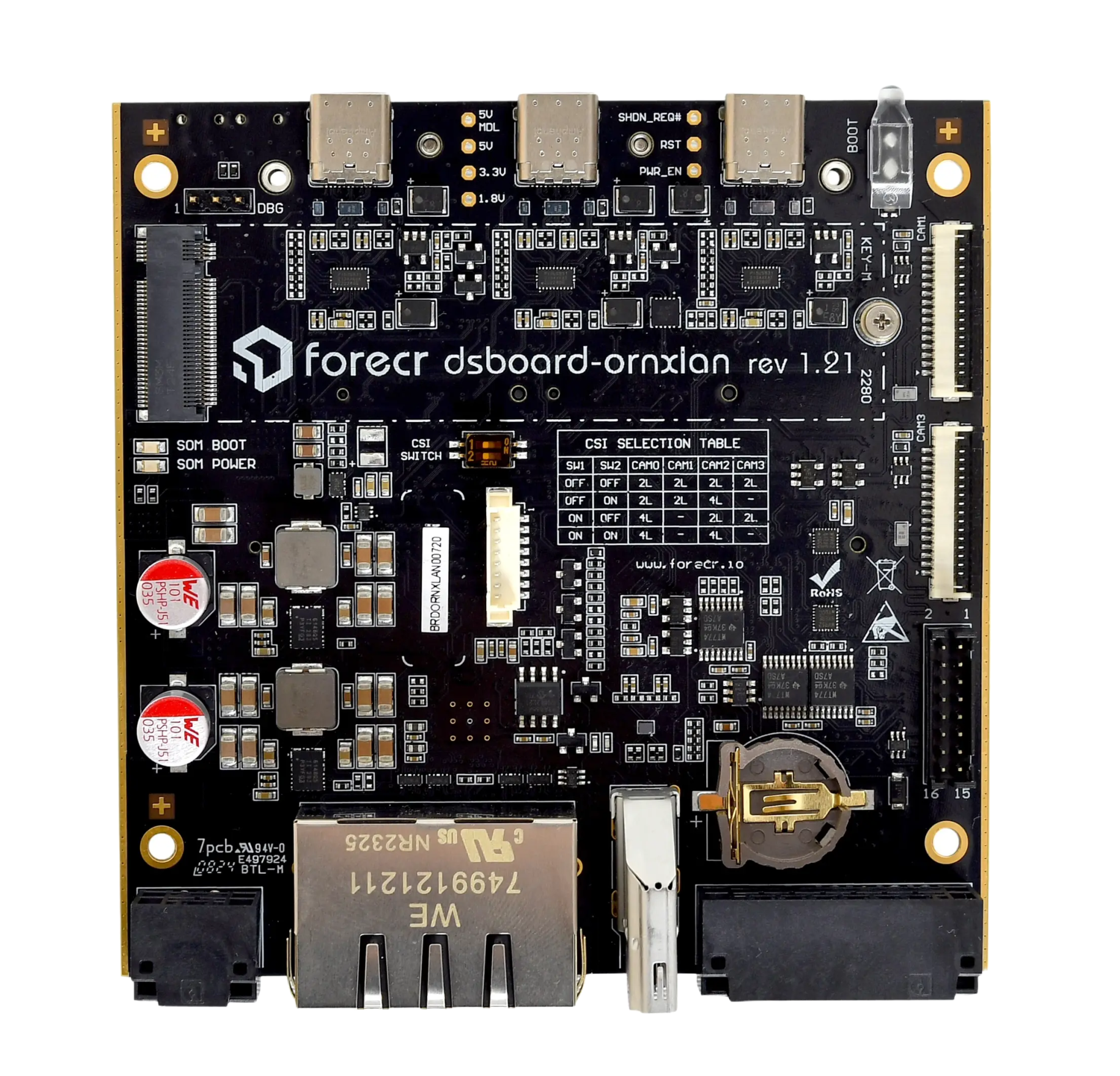 NVIDIA® Jetson Orin™ NX & Orin Nano™ Dual LAN Carrier Board - DSBOARD - ORNX - LAN - Forecr.io