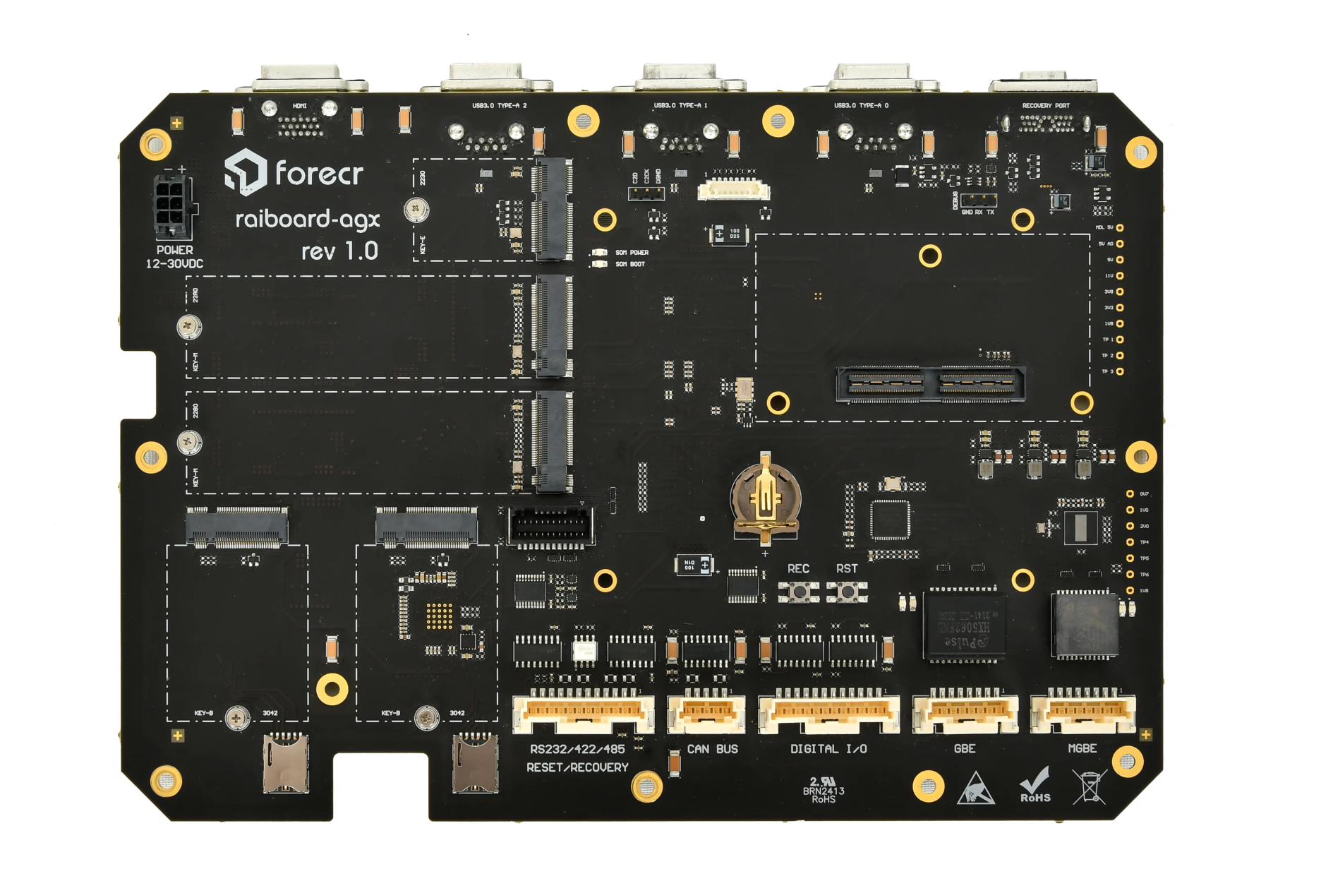 NVIDIA® Jetson AGX Orin Railway Grade Carrier Board - RAIBOARD - AGX - Forecr.io